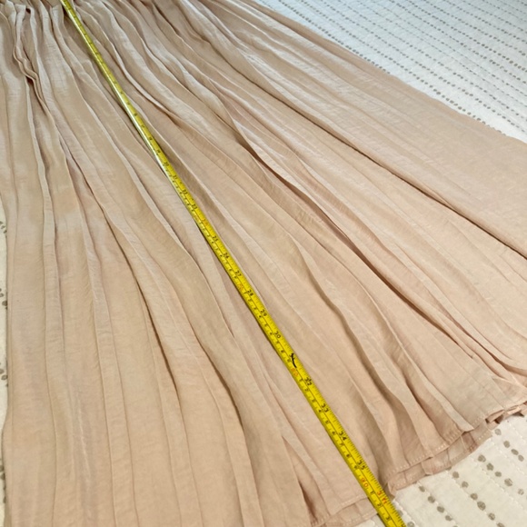 NWT Philosophy Champagne Pink Satiny Soft Pleated Maxi Skirt Sz S - Picture 5 of 8